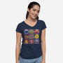 Sesame Street Bunch-Womens-V-Neck-Tee-turborat14