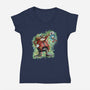 Strange Hedgehog-Womens-V-Neck-Tee-nickzzarto
