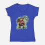 Strange Hedgehog-Womens-V-Neck-Tee-nickzzarto