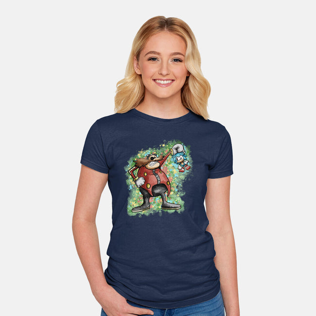 Strange Hedgehog-Womens-Fitted-Tee-nickzzarto