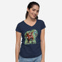 Strange Hedgehog-Womens-V-Neck-Tee-nickzzarto
