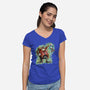 Strange Hedgehog-Womens-V-Neck-Tee-nickzzarto