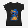 Maybe We Don't Exist-Womens-V-Neck-Tee-Kabuto Studio