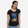 Maybe We Don't Exist-Womens-V-Neck-Tee-Kabuto Studio
