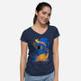 Maybe We Don't Exist-Womens-V-Neck-Tee-Kabuto Studio