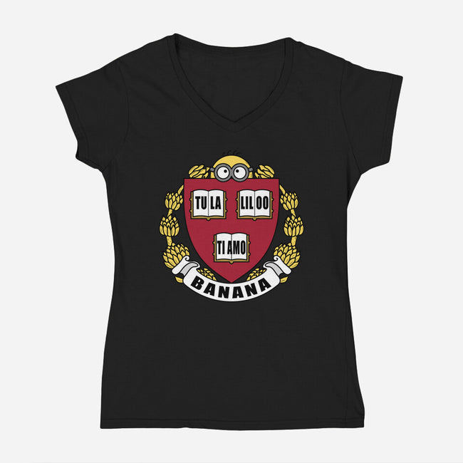 Banana University-Womens-V-Neck-Tee-erion_designs