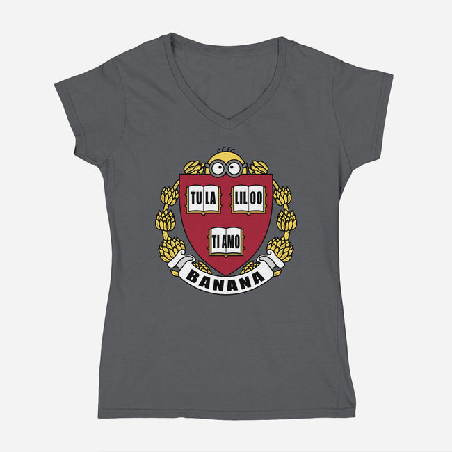 Banana University-Womens-V-Neck-Tee-erion_designs