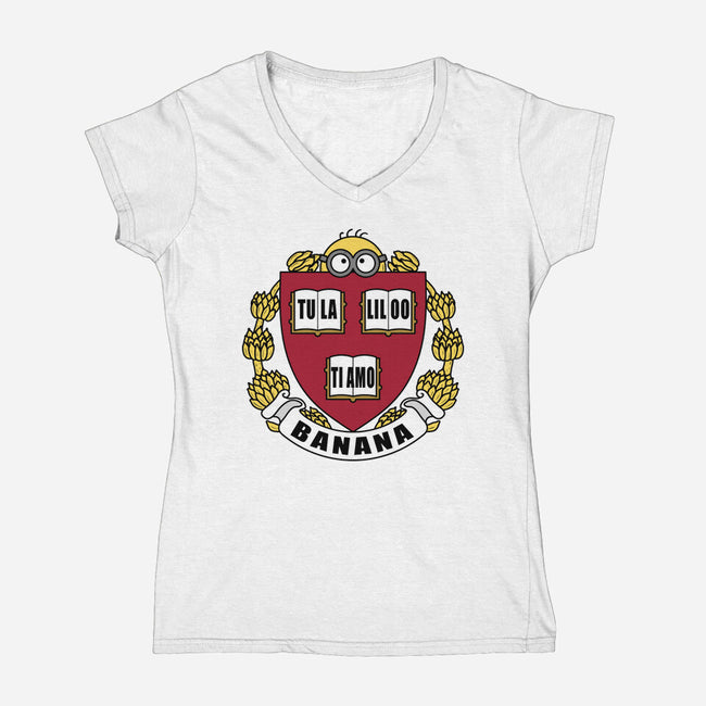 Banana University-Womens-V-Neck-Tee-erion_designs