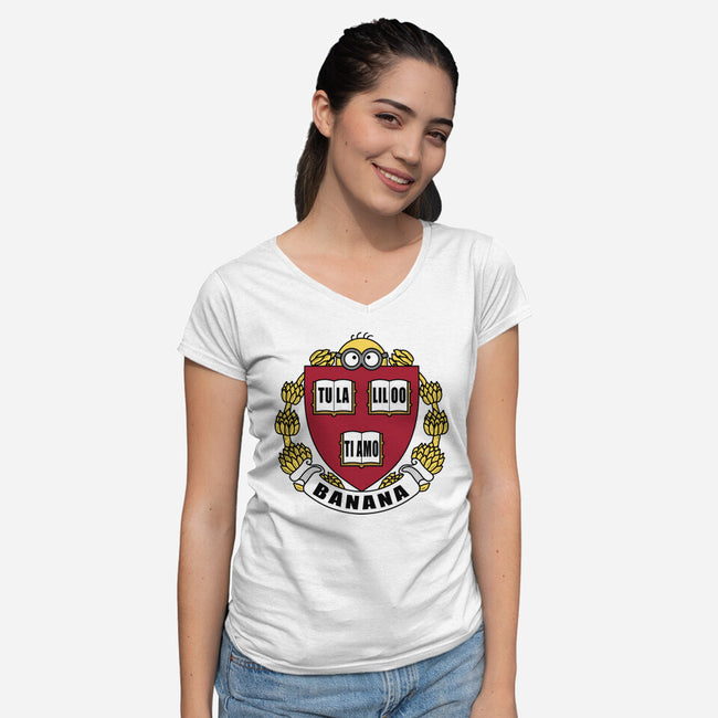 Banana University-Womens-V-Neck-Tee-erion_designs