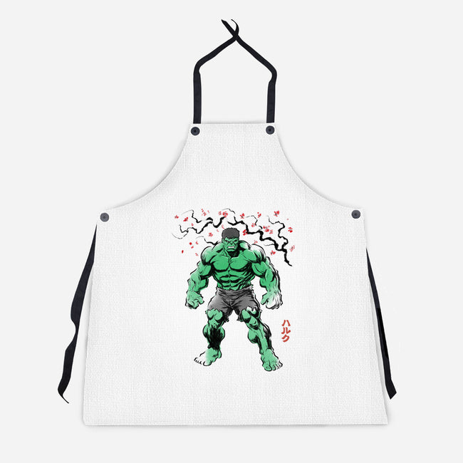 Gamma Titan Sumi-E-Unisex-Kitchen-Apron-Astrobot Invention