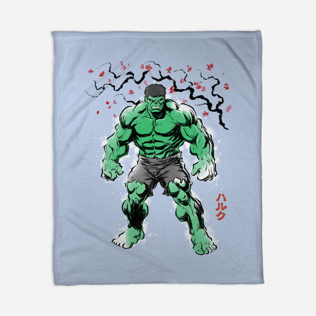 Gamma Titan Sumi-E-None-Fleece-Blanket-Astrobot Invention