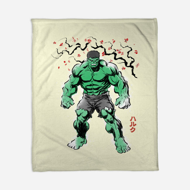 Gamma Titan Sumi-E-None-Fleece-Blanket-Astrobot Invention