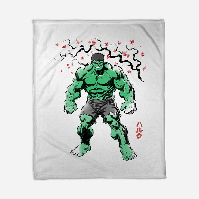 Gamma Titan Sumi-E-None-Fleece-Blanket-Astrobot Invention