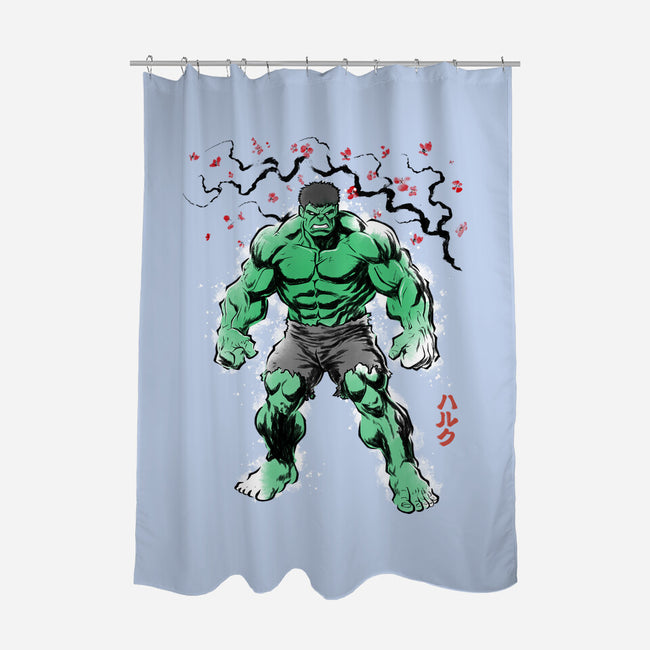 Gamma Titan Sumi-E-None-Polyester-Shower Curtain-Astrobot Invention