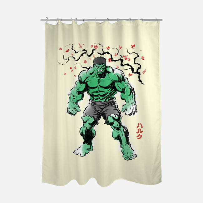 Gamma Titan Sumi-E-None-Polyester-Shower Curtain-Astrobot Invention