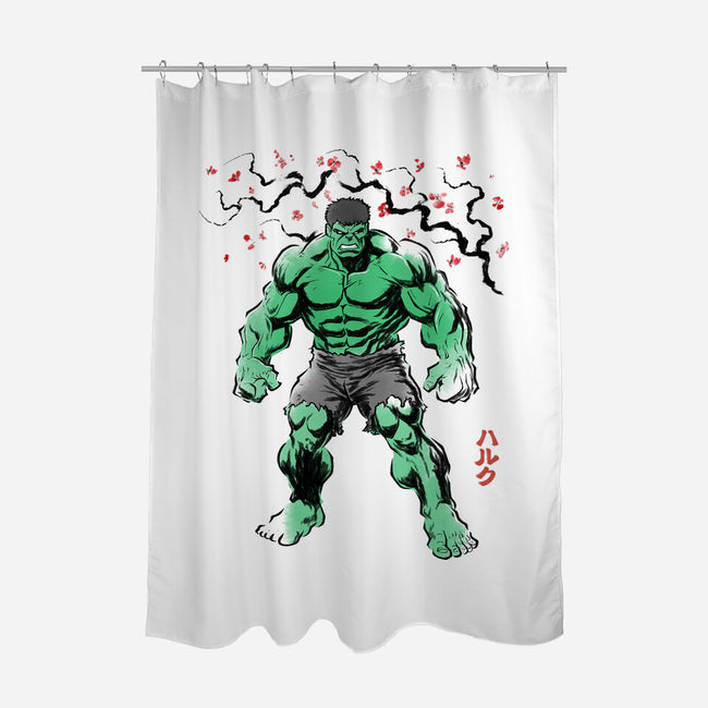 Gamma Titan Sumi-E-None-Polyester-Shower Curtain-Astrobot Invention