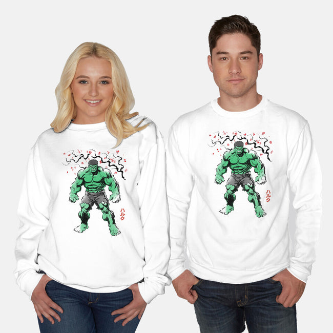 Gamma Titan Sumi-E-Unisex-Crew Neck-Sweatshirt-Astrobot Invention