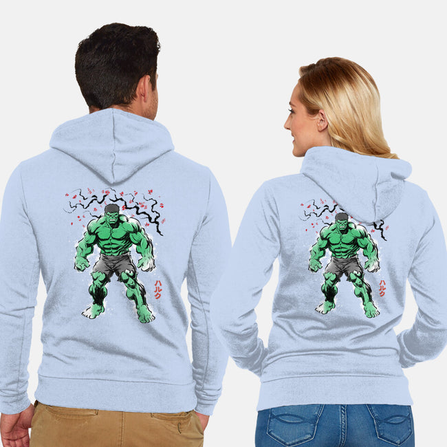 Gamma Titan Sumi-E-Unisex-Zip-Up-Sweatshirt-Astrobot Invention