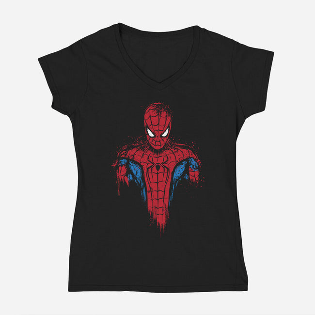 A New Day Spider-Womens-V-Neck-Tee-DrMonekers