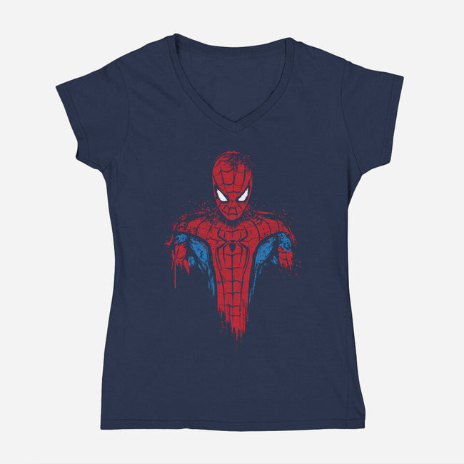 A New Day Spider-Womens-V-Neck-Tee-DrMonekers