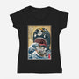 Goodbye Laboon Woodblock-Womens-V-Neck-Tee-DrMonekers