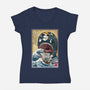 Goodbye Laboon Woodblock-Womens-V-Neck-Tee-DrMonekers