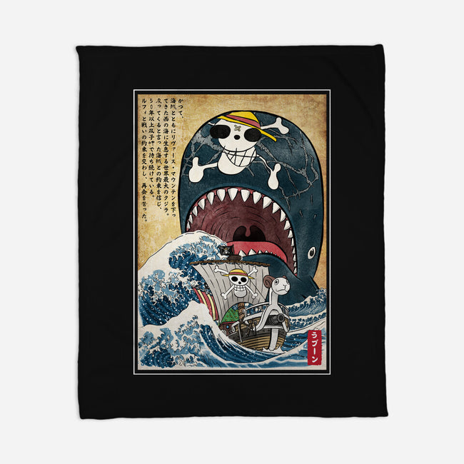 Goodbye Laboon Woodblock-None-Fleece-Blanket-DrMonekers