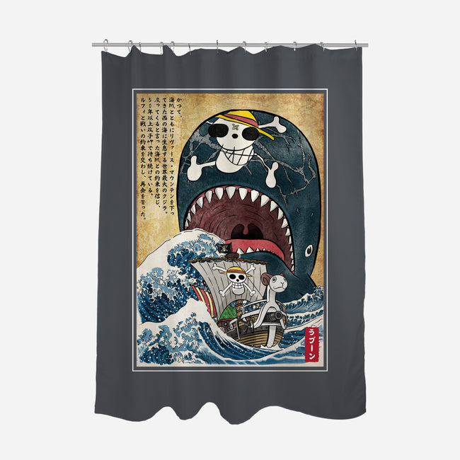 Goodbye Laboon Woodblock-None-Polyester-Shower Curtain-DrMonekers