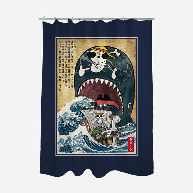Goodbye Laboon Woodblock-None-Polyester-Shower Curtain-DrMonekers