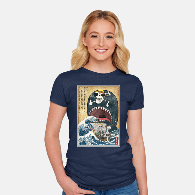 Goodbye Laboon Woodblock-Womens-Fitted-Tee-DrMonekers