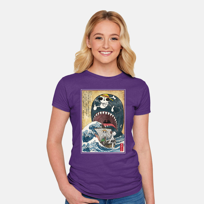 Goodbye Laboon Woodblock-Womens-Fitted-Tee-DrMonekers