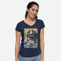 Goodbye Laboon Woodblock-Womens-V-Neck-Tee-DrMonekers