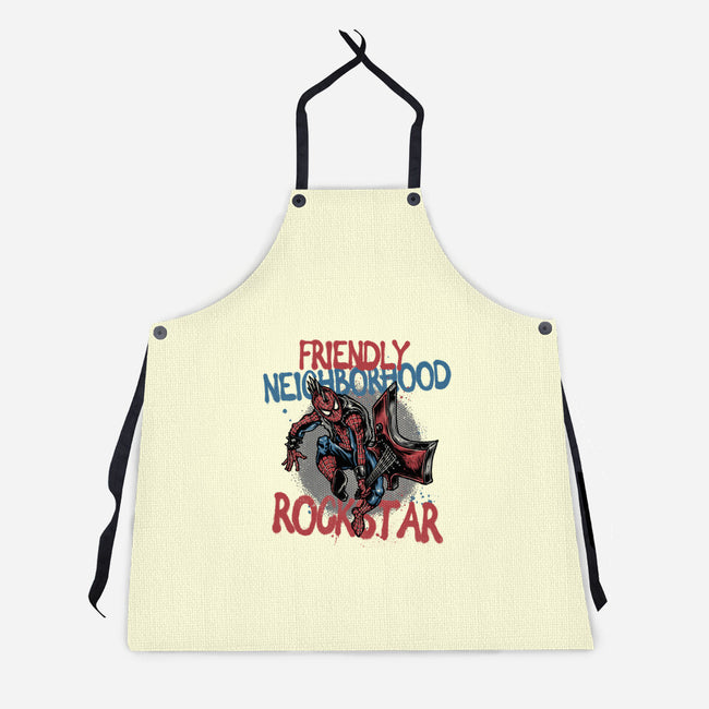 Friendly Neighborhood Rockstar-Unisex-Kitchen-Apron-glitchygorilla