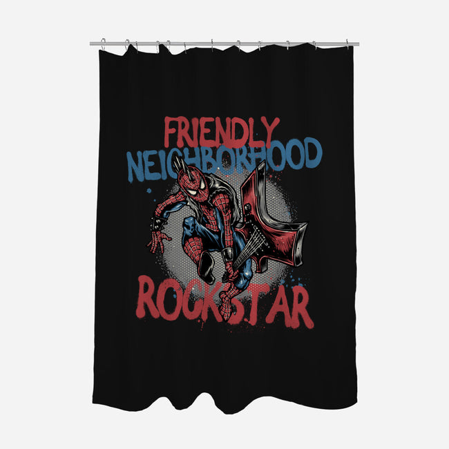 Friendly Neighborhood Rockstar-None-Polyester-Shower Curtain-glitchygorilla