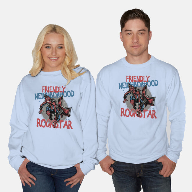 Friendly Neighborhood Rockstar-Unisex-Crew Neck-Sweatshirt-glitchygorilla