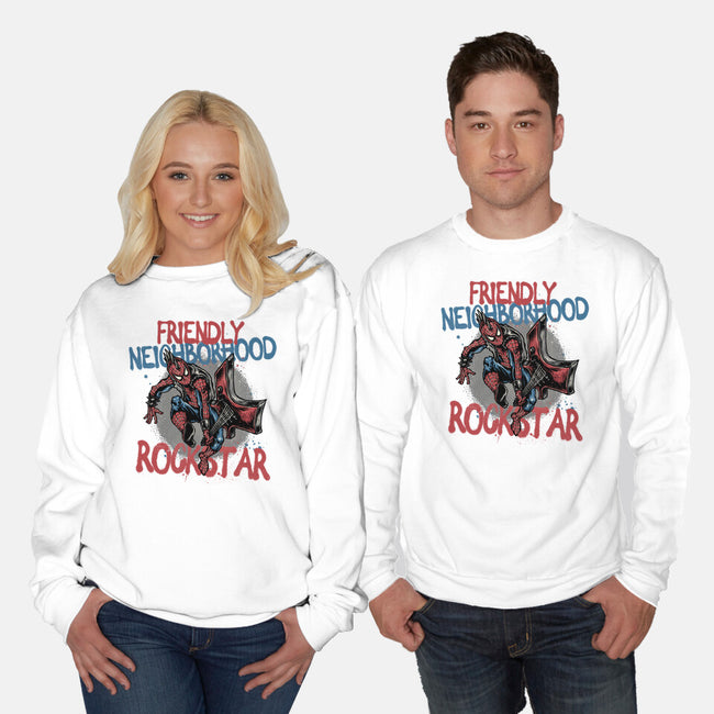 Friendly Neighborhood Rockstar-Unisex-Crew Neck-Sweatshirt-glitchygorilla