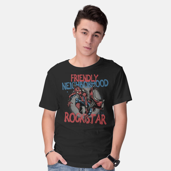 Friendly Neighborhood Rockstar-Mens-Basic-Tee-glitchygorilla