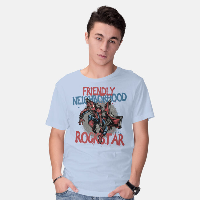 Friendly Neighborhood Rockstar-Mens-Basic-Tee-glitchygorilla