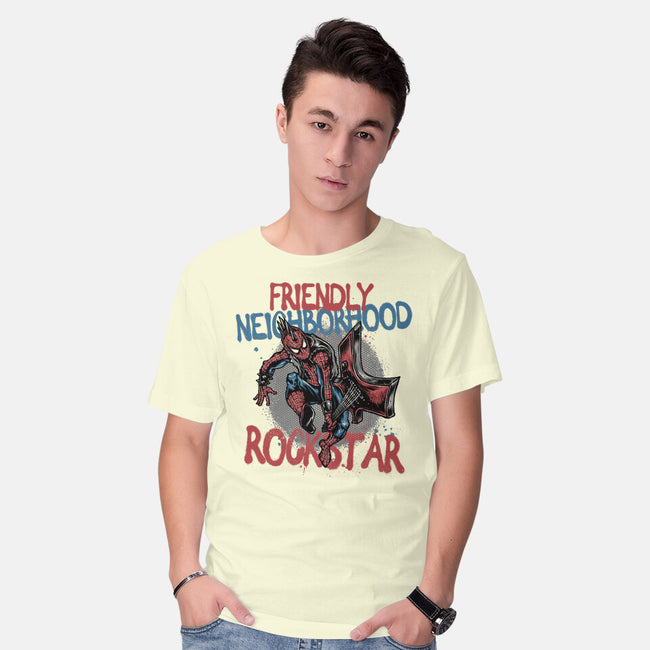 Friendly Neighborhood Rockstar-Mens-Basic-Tee-glitchygorilla