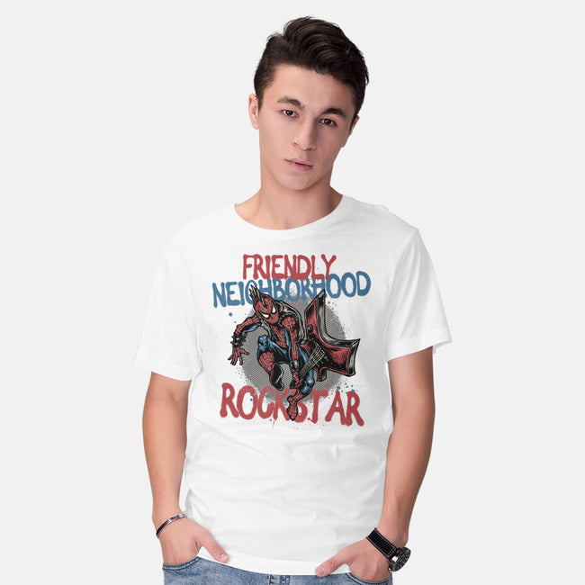 Friendly Neighborhood Rockstar-Mens-Basic-Tee-glitchygorilla