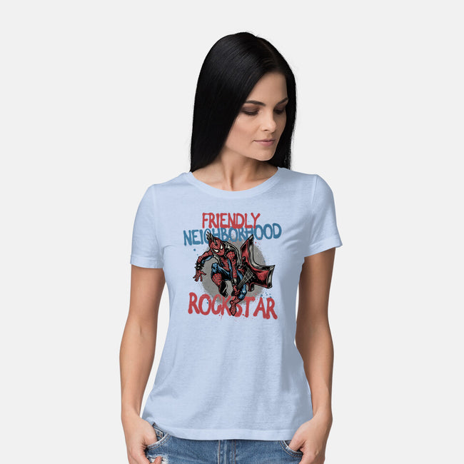 Friendly Neighborhood Rockstar-Womens-Basic-Tee-glitchygorilla