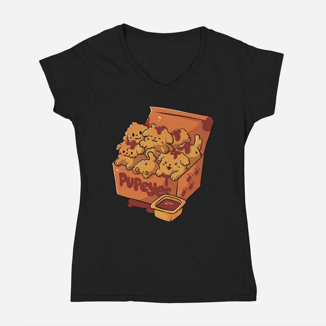 Pupeyes Cute Dogs-Womens-V-Neck-Tee-tobefonseca