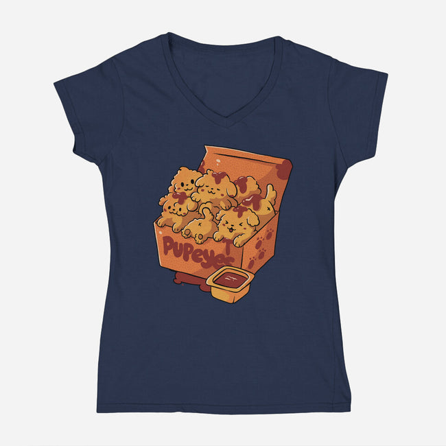 Pupeyes Cute Dogs-Womens-V-Neck-Tee-tobefonseca