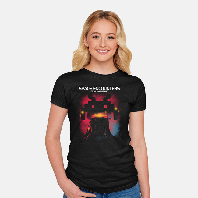 Space Encounters-Womens-Fitted-Tee-piercek26
