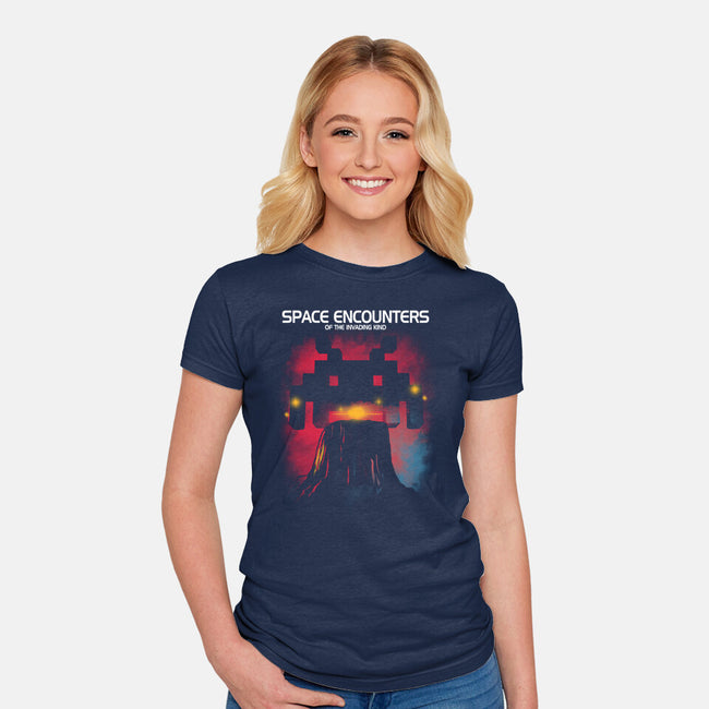 Space Encounters-Womens-Fitted-Tee-piercek26