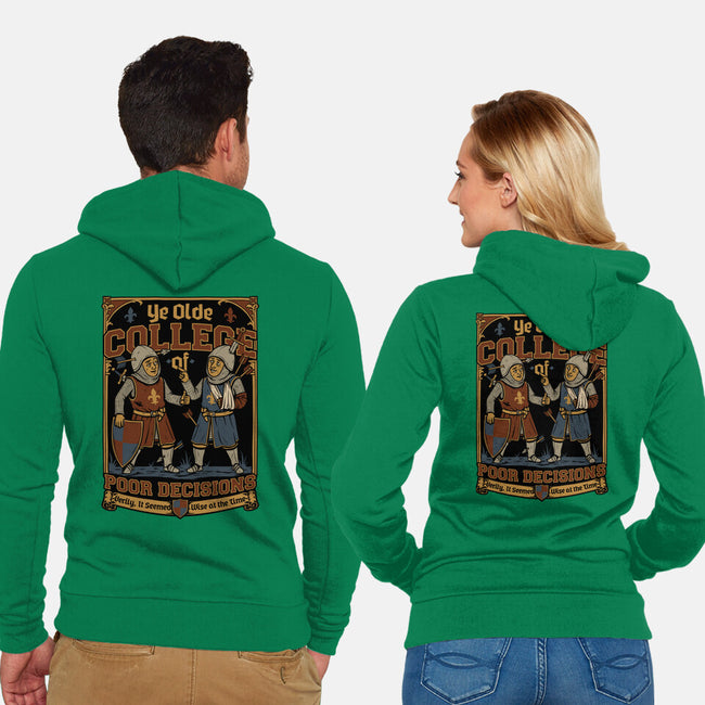Medieval Knight College-Unisex-Zip-Up-Sweatshirt-Studio Mootant