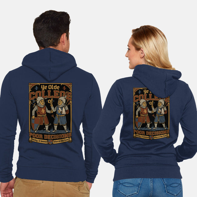 Medieval Knight College-Unisex-Zip-Up-Sweatshirt-Studio Mootant