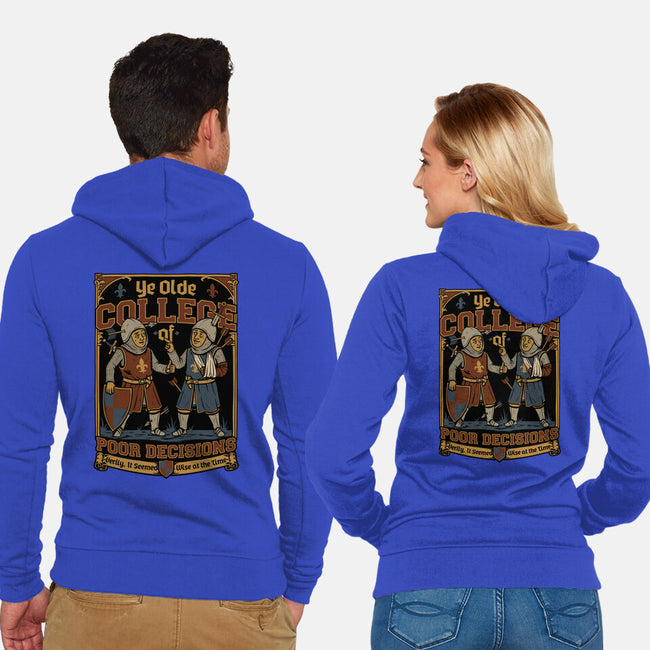 Medieval Knight College-Unisex-Zip-Up-Sweatshirt-Studio Mootant