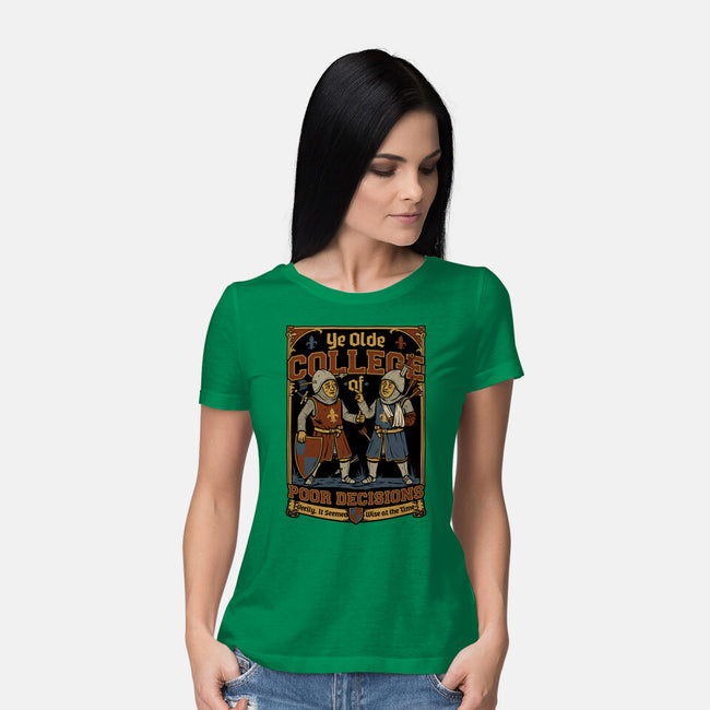 Medieval Knight College-Womens-Basic-Tee-Studio Mootant