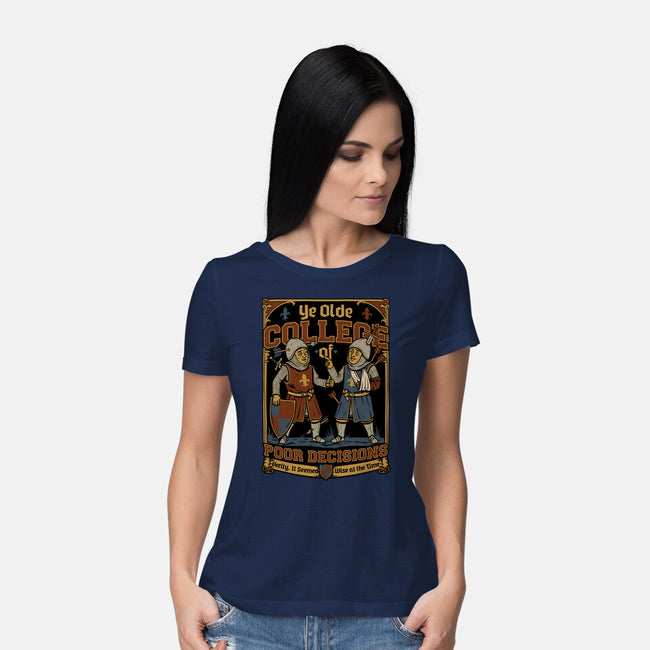 Medieval Knight College-Womens-Basic-Tee-Studio Mootant